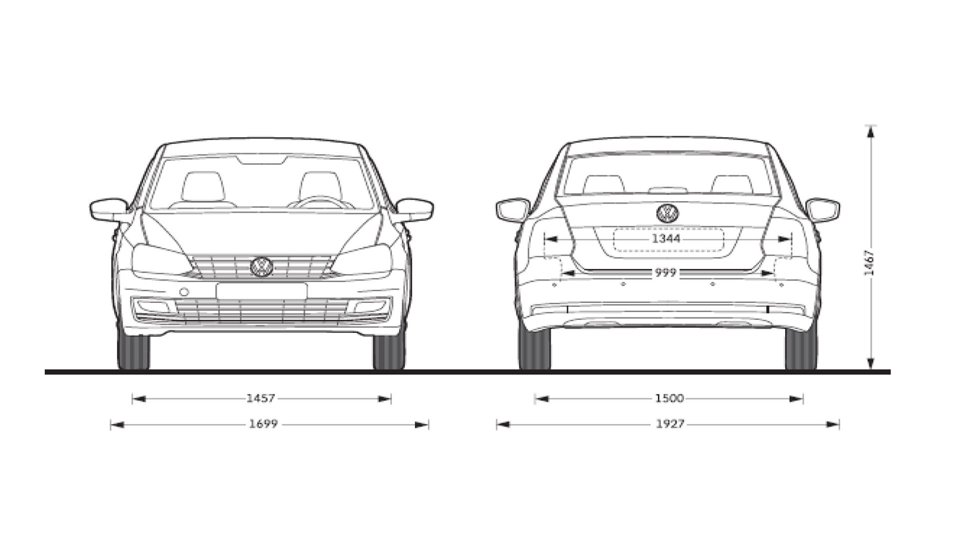 Volkswagen поло седан габариты